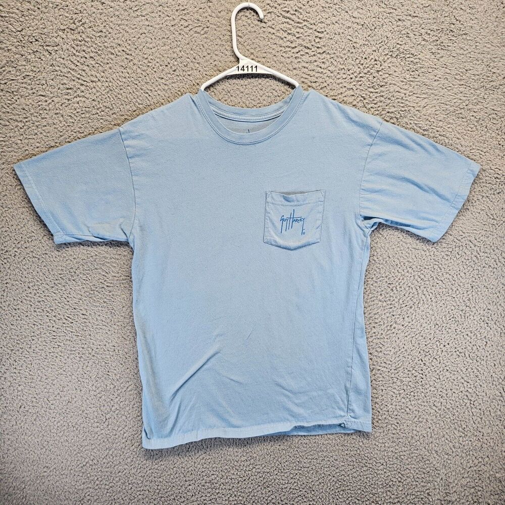 Guy Harvey‎ T-Shirt Mens Size Small Blue Swordfish Flag Graphic Tee
